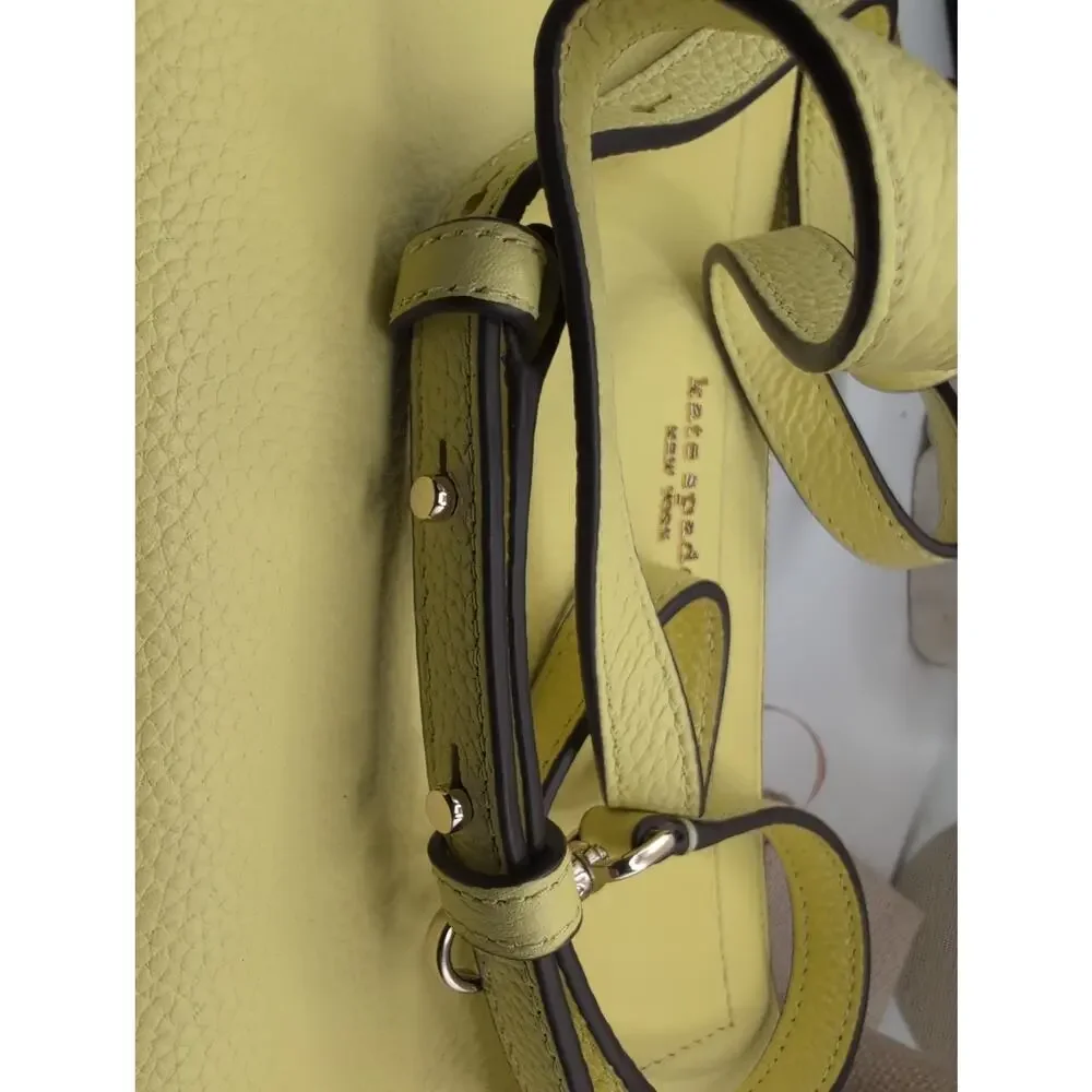 Kate Spade NY Suns Out Pale Yellow Pebbled Leather Wallet Crossbody Bag